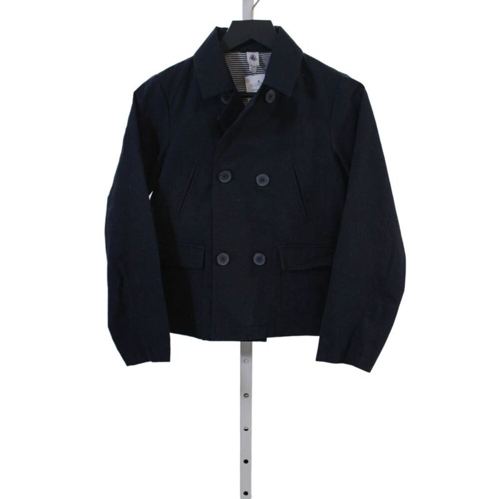 Petit Bateau Girls Cotton Double Breasted Long Sleeve Blazer Navy Blue Size 12Y